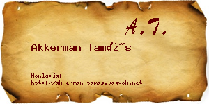 Akkerman Tamás névjegykártya