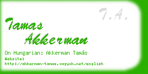 tamas akkerman business card